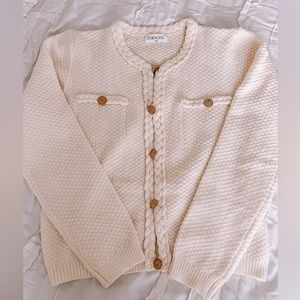 Simplicity Cream Textured Women's Cardigan